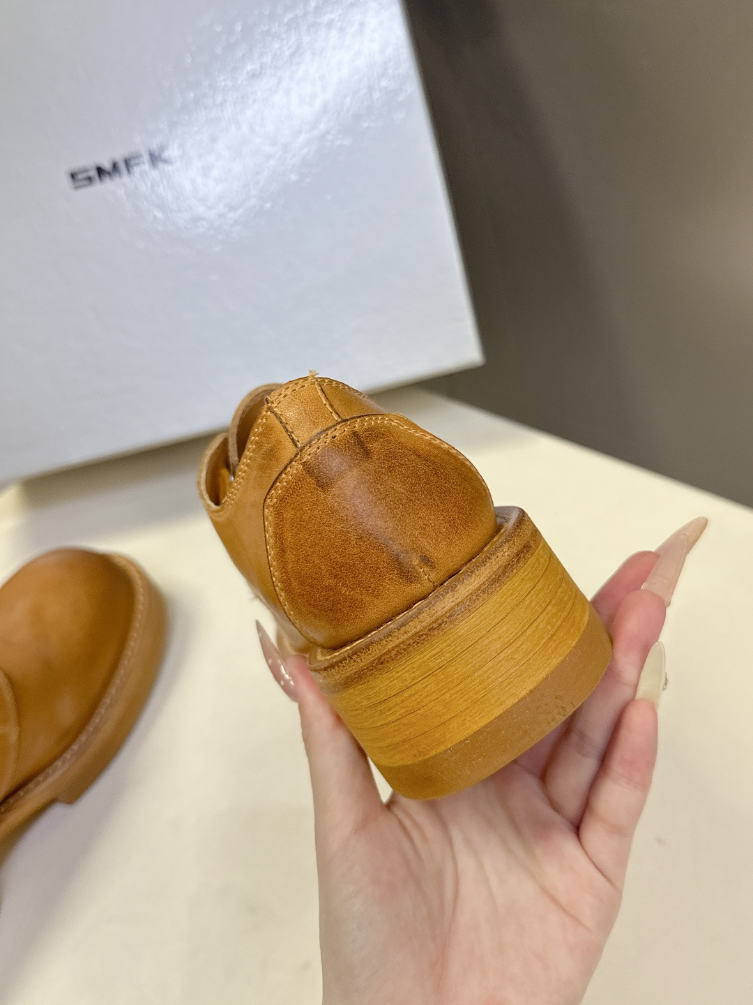 SMFK潮牌十字架秋冬最新款水洗皮鞋 牛仔靴 短靴超多明星网红种草 简约的设计 十字架logo点缀 品牌