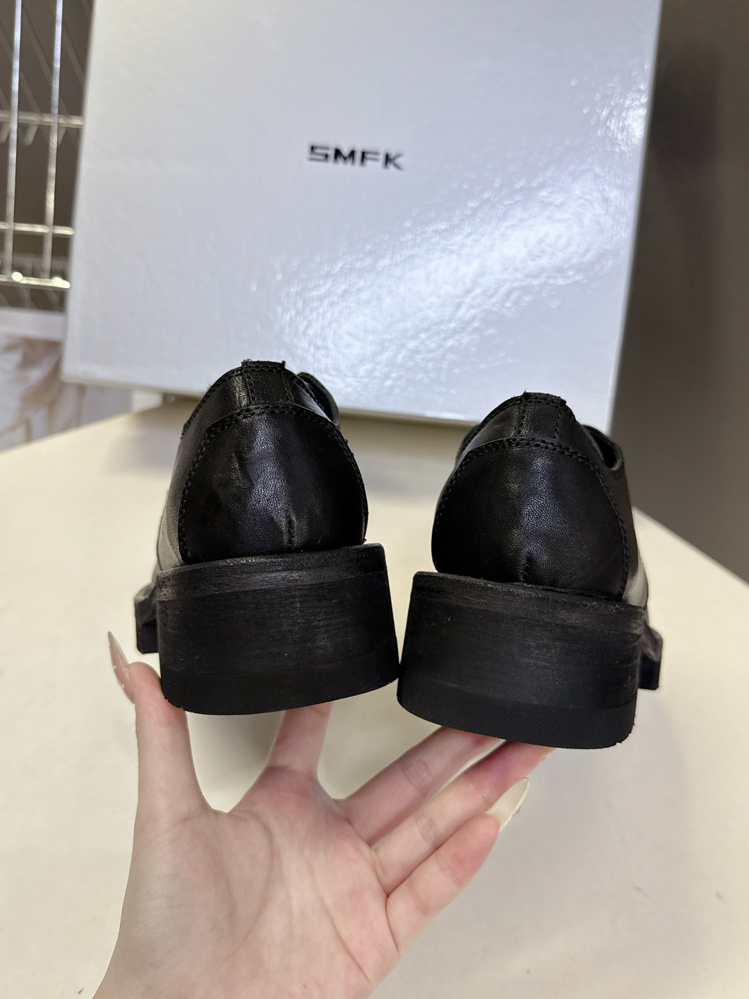 SMFK潮牌十字架秋冬最新款水洗皮鞋 牛仔靴 短靴超多明星网红种草 简约的设计 十字架logo点缀 品牌