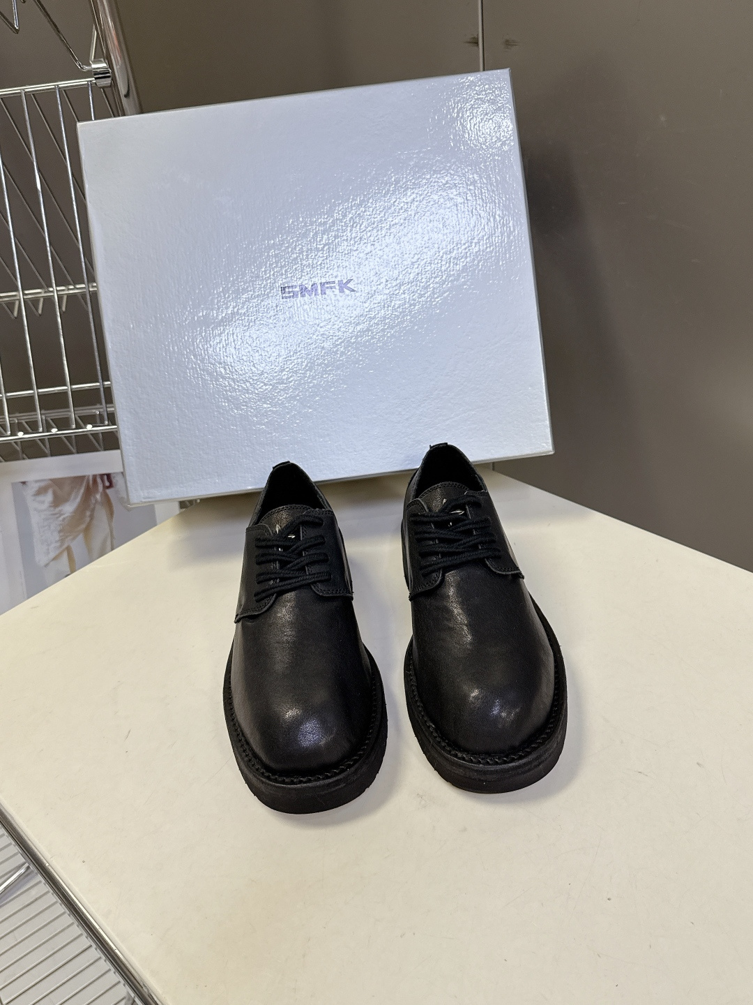 SMFK潮牌十字架秋冬最新款水洗皮鞋 牛仔靴 短靴超多明星网红种草 简约的设计 十字架logo点缀 品牌