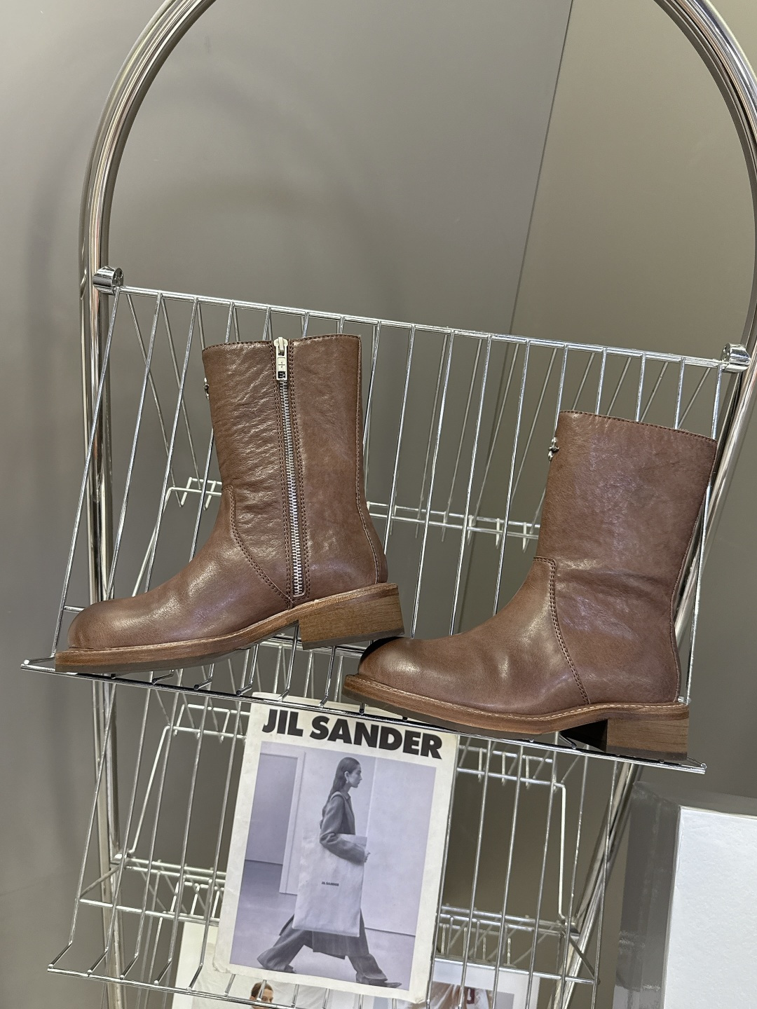 SMFK潮牌十字架秋冬最新款水洗皮鞋 牛仔靴 短靴超多明星网红种草 简约的设计 十字架logo点缀 品牌