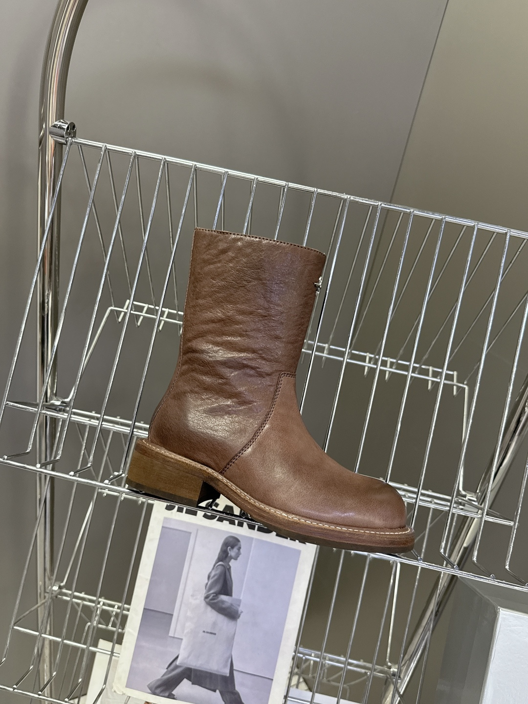 SMFK潮牌十字架秋冬最新款水洗皮鞋 牛仔靴 短靴超多明星网红种草 简约的设计 十字架logo点缀 品牌