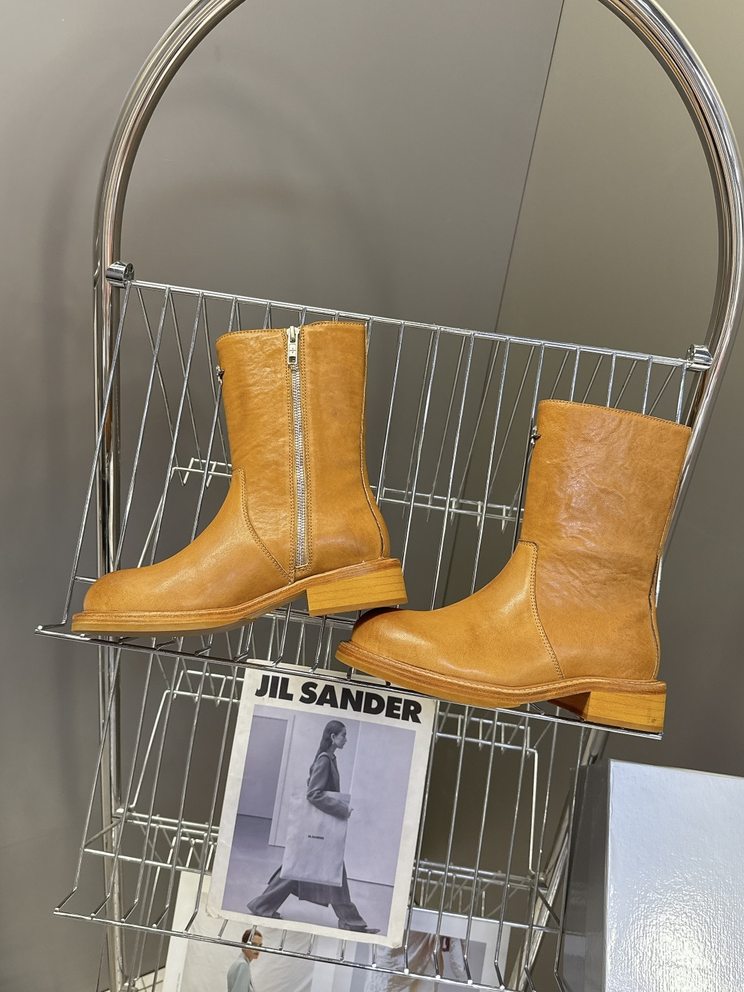 SMFK潮牌十字架秋冬最新款水洗皮鞋 牛仔靴 短靴超多明星网红种草 简约的设计 十字架logo点缀 品牌