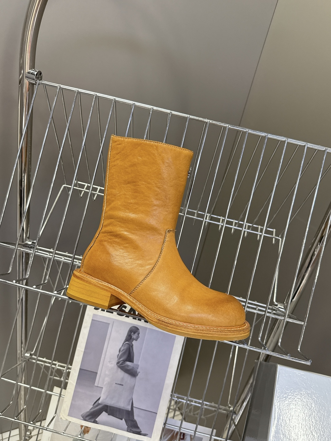 SMFK潮牌十字架秋冬最新款水洗皮鞋 牛仔靴 短靴超多明星网红种草 简约的设计 十字架logo点缀 品牌