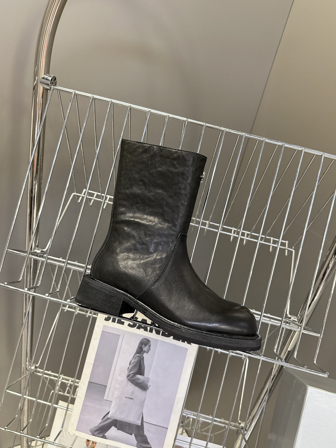 SMFK潮牌十字架秋冬最新款水洗皮鞋 牛仔靴 短靴超多明星网红种草 简约的设计 十字架logo点缀 品牌