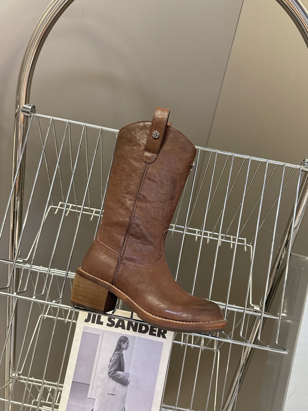 SMFK潮牌十字架秋冬最新款水洗皮鞋 牛仔靴 短靴超多明星网红种草 简约的设计 十字架logo点缀 品牌