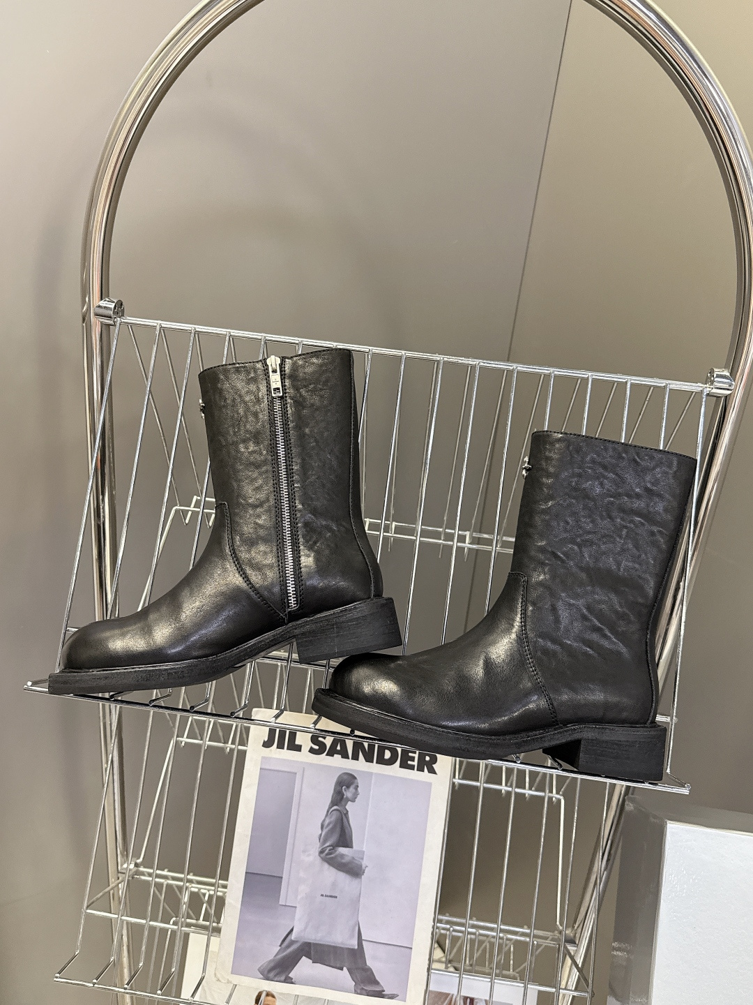 SMFK潮牌十字架秋冬最新款水洗皮鞋 牛仔靴 短靴超多明星网红种草 简约的设计 十字架logo点缀 品牌