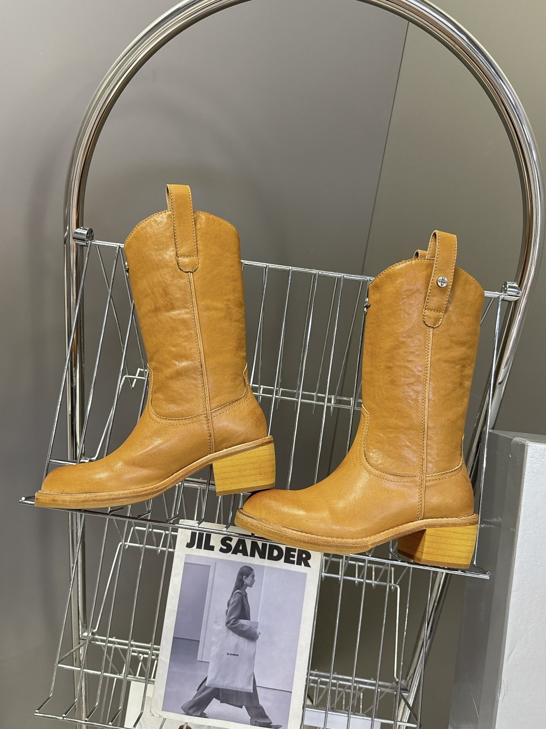 SMFK潮牌十字架秋冬最新款水洗皮鞋 牛仔靴 短靴超多明星网红种草 简约的设计 十字架logo点缀 品牌