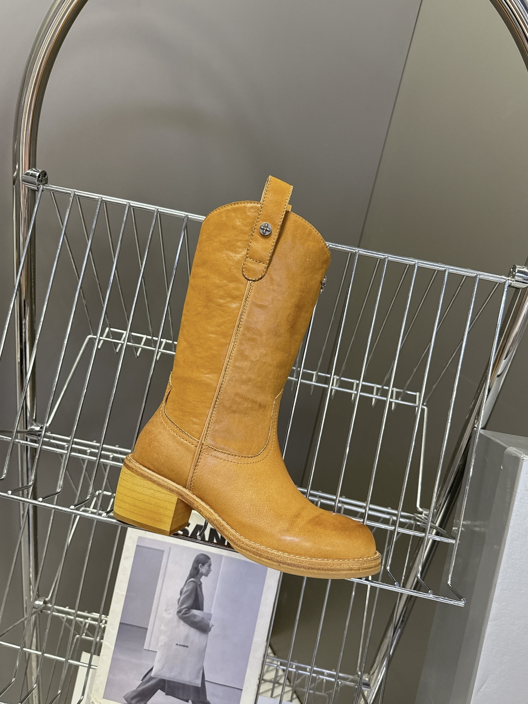 SMFK潮牌十字架秋冬最新款水洗皮鞋 牛仔靴 短靴超多明星网红种草 简约的设计 十字架logo点缀 品牌