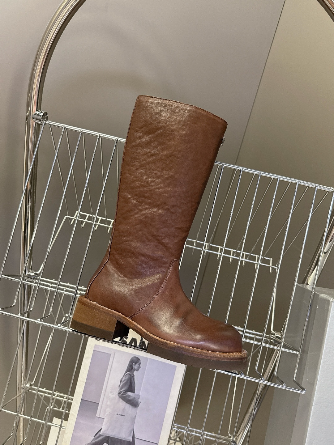 SMFK潮牌十字架秋冬最新款水洗皮鞋 牛仔靴 短靴超多明星网红种草 简约的设计 十字架logo点缀 品牌