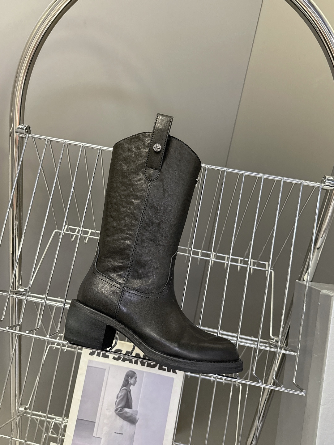 SMFK潮牌十字架秋冬最新款水洗皮鞋 牛仔靴 短靴超多明星网红种草 简约的设计 十字架logo点缀 品牌