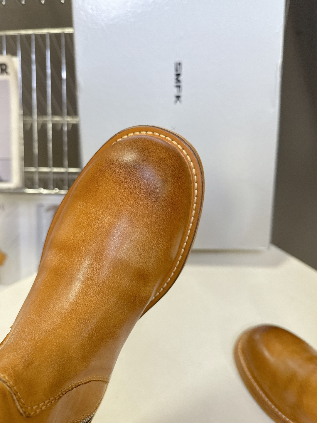 SMFK潮牌十字架秋冬最新款水洗皮鞋 牛仔靴 短靴超多明星网红种草 简约的设计 十字架logo点缀 品牌