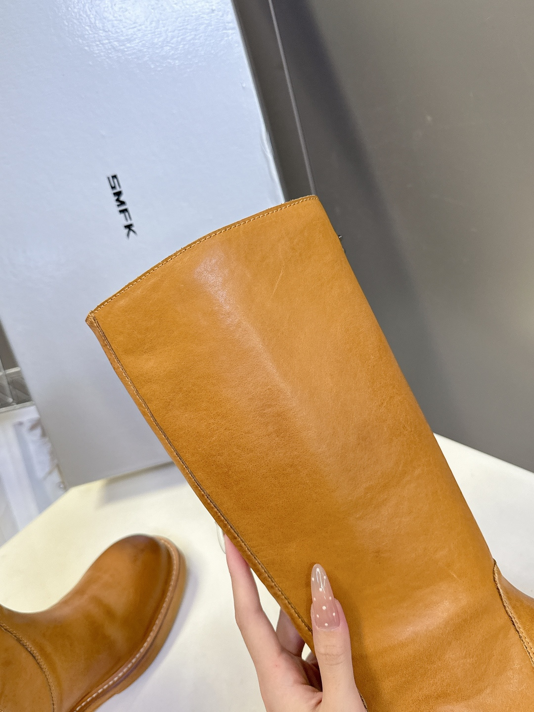 SMFK潮牌十字架秋冬最新款水洗皮鞋 牛仔靴 短靴超多明星网红种草 简约的设计 十字架logo点缀 品牌