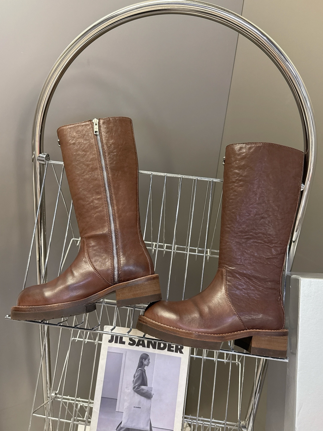 SMFK潮牌十字架秋冬最新款水洗皮鞋 牛仔靴 短靴超多明星网红种草 简约的设计 十字架logo点缀 品牌