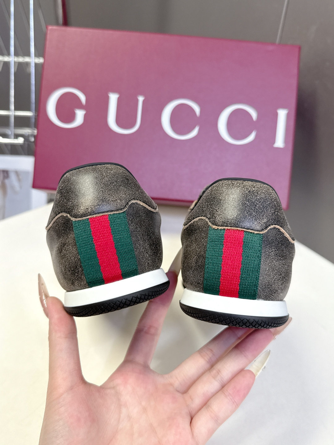 男装➕10 Gucci古驰Shift系列情侣款运动鞋系带休闲德训鞋超多明星网红种草 Gucci Shif
