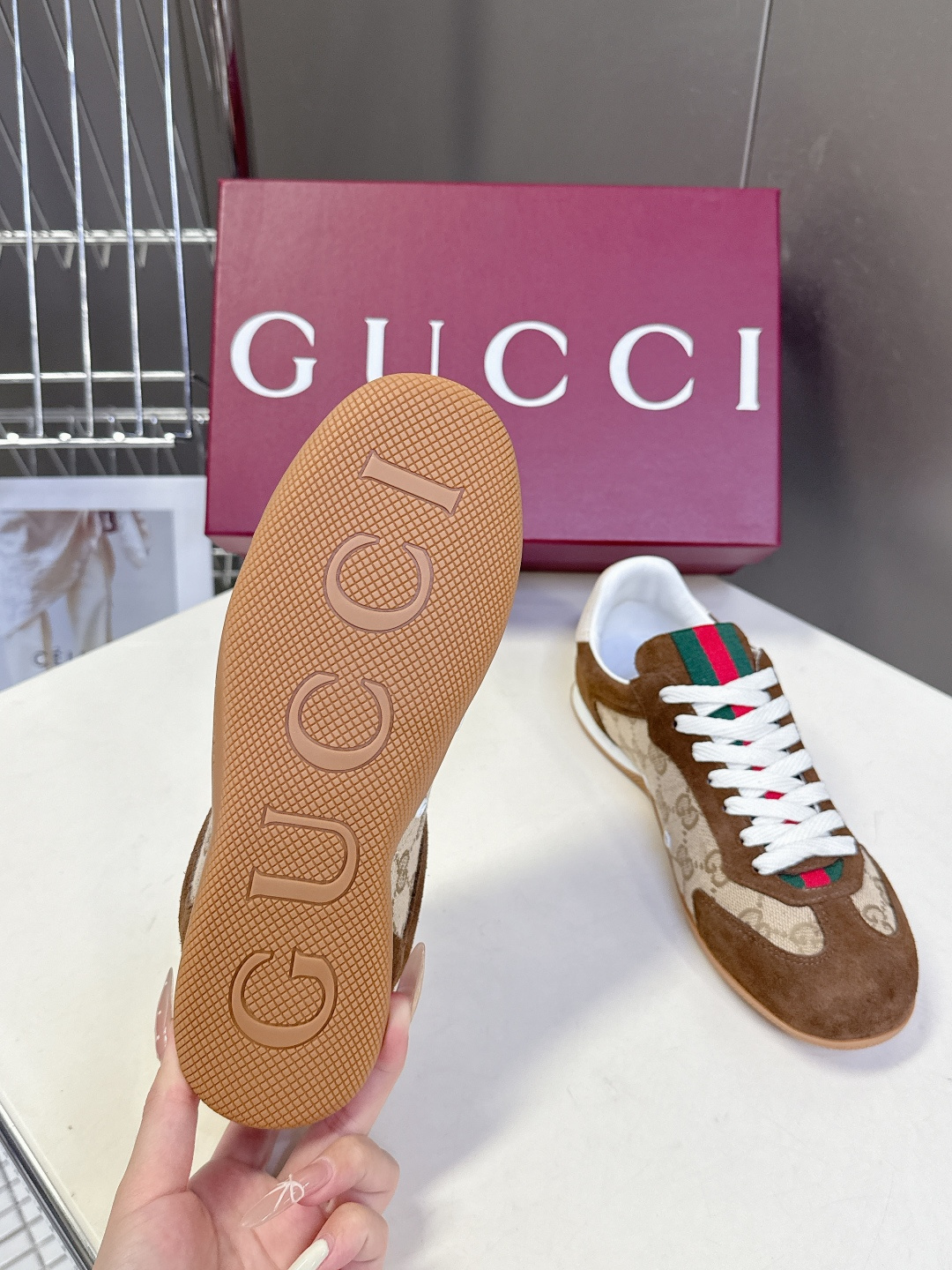 男装➕10 Gucci古驰Shift系列情侣款运动鞋系带休闲德训鞋超多明星网红种草 Gucci Shif