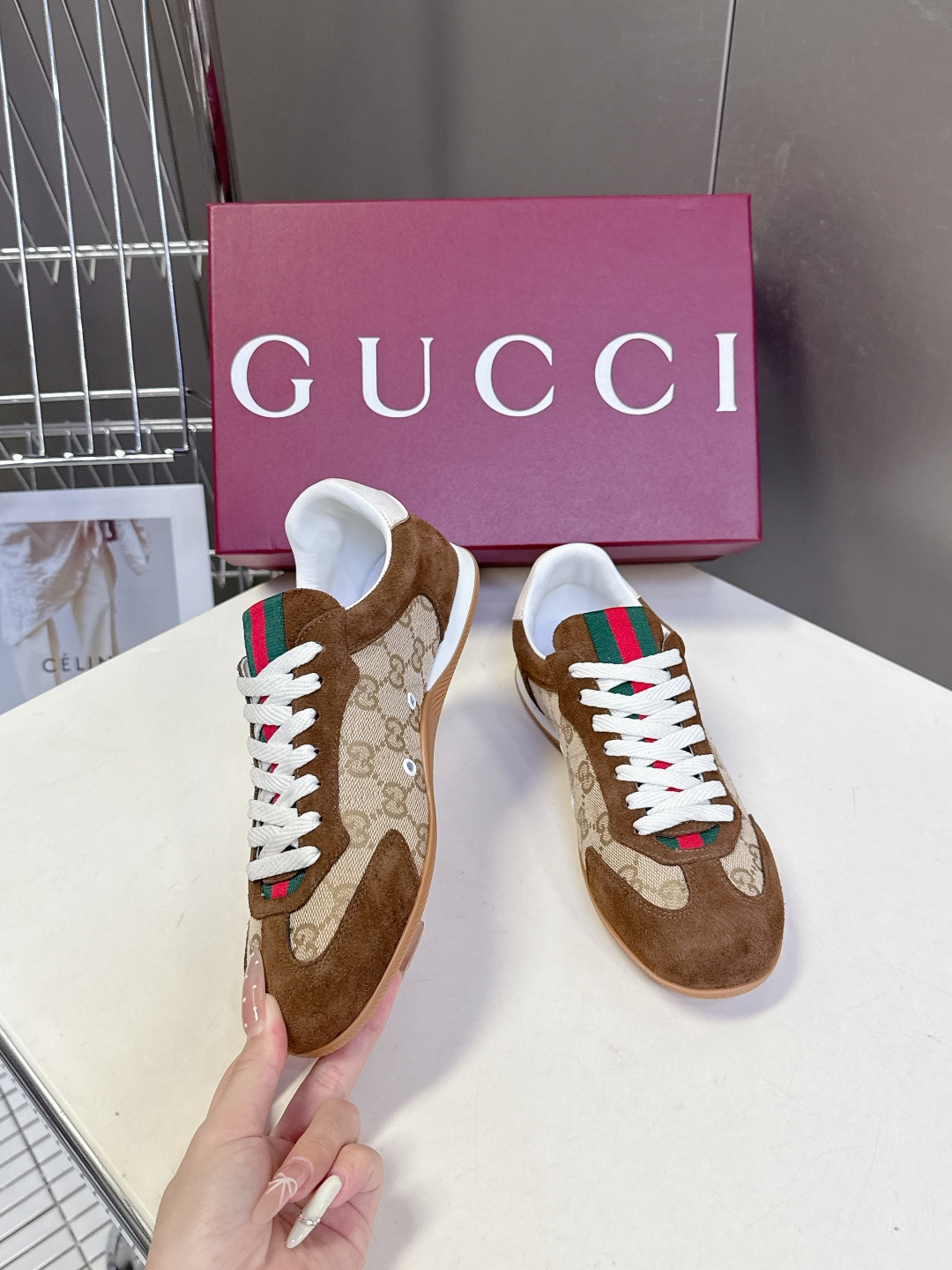 男装➕10 Gucci古驰Shift系列情侣款运动鞋系带休闲德训鞋超多明星网红种草 Gucci Shif