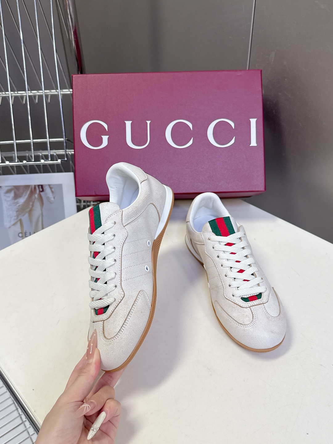 男装➕10 Gucci古驰Shift系列情侣款运动鞋系带休闲德训鞋超多明星网红种草 Gucci Shif