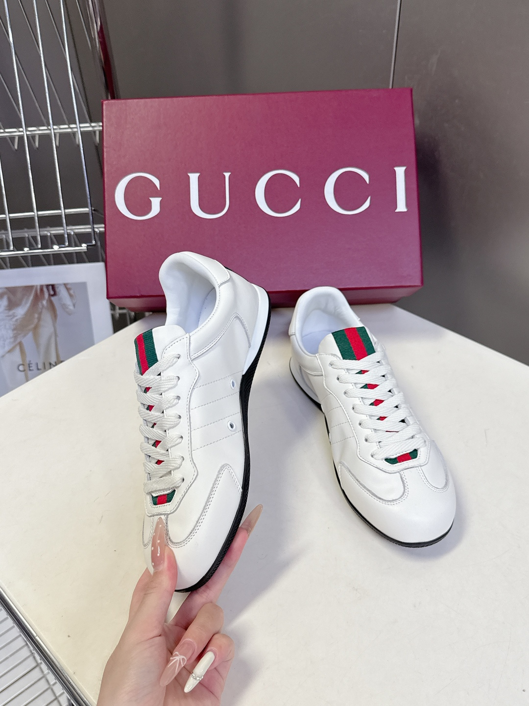 男装➕10 Gucci古驰Shift系列情侣款运动鞋系带休闲德训鞋超多明星网红种草 Gucci Shif