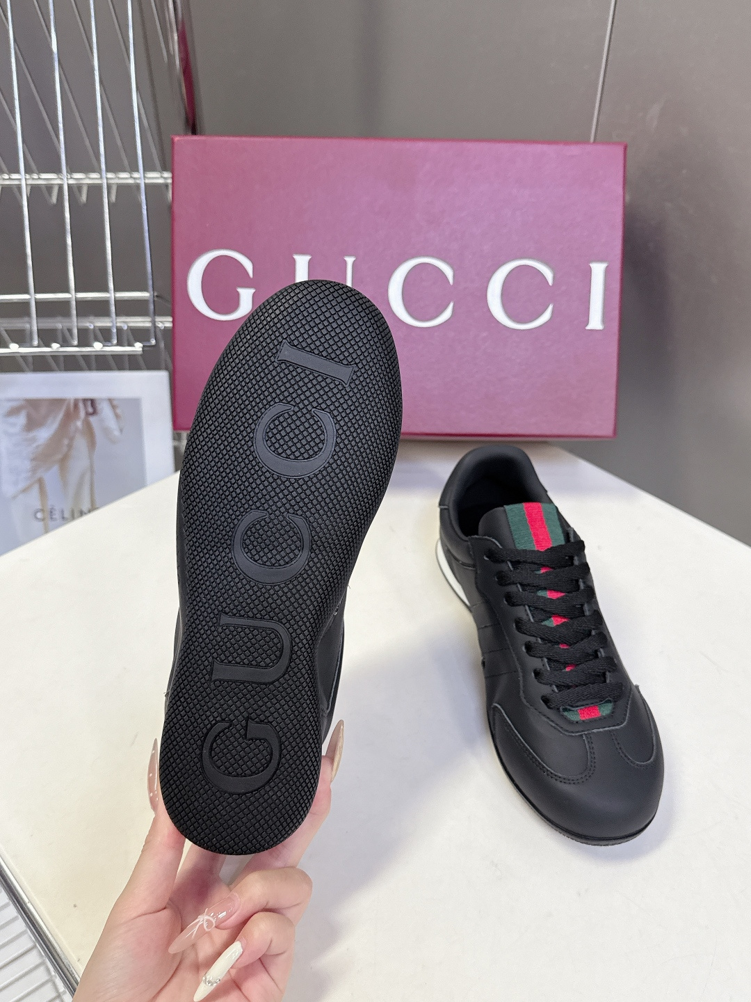 男装➕10 Gucci古驰Shift系列情侣款运动鞋系带休闲德训鞋超多明星网红种草 Gucci Shif