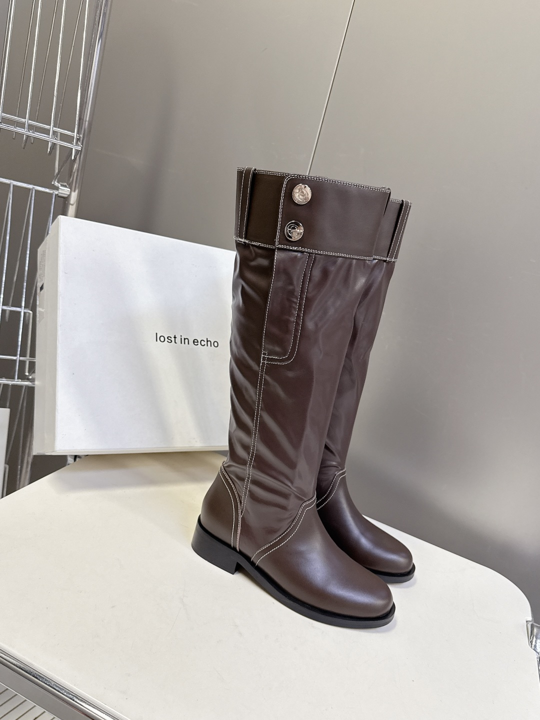 lost in echo2025秋冬新款复古西部牛仔堆堆靴 超多明星时尚博主种草 感受秋日与西部复古风的