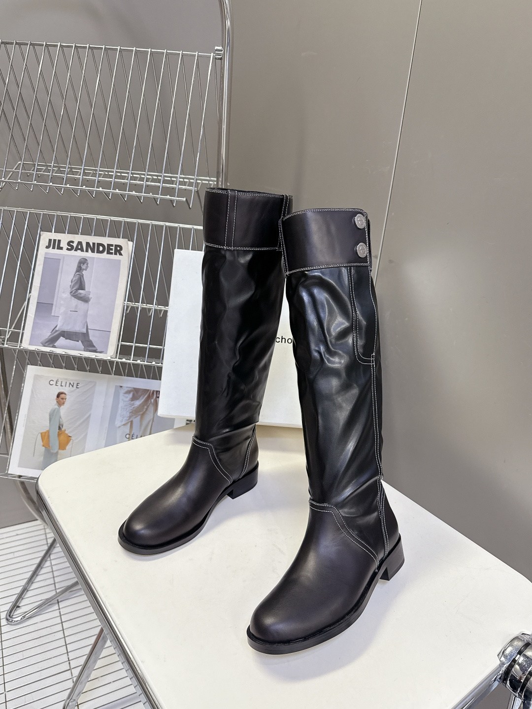 lost in echo2025秋冬新款复古西部牛仔堆堆靴 超多明星时尚博主种草 感受秋日与西部复古风的