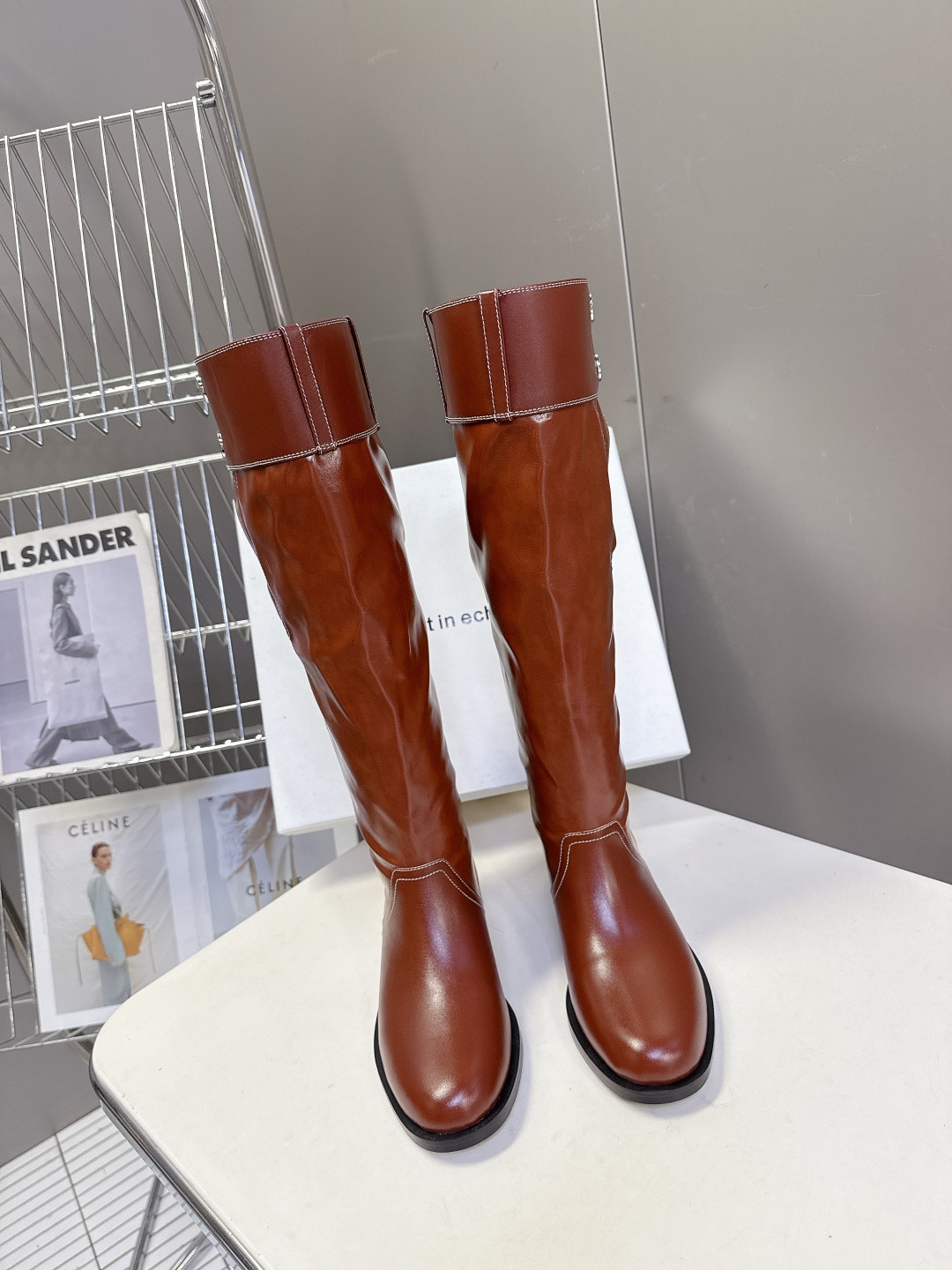 lost in echo2025秋冬新款复古西部牛仔堆堆靴 超多明星时尚博主种草 感受秋日与西部复古风的