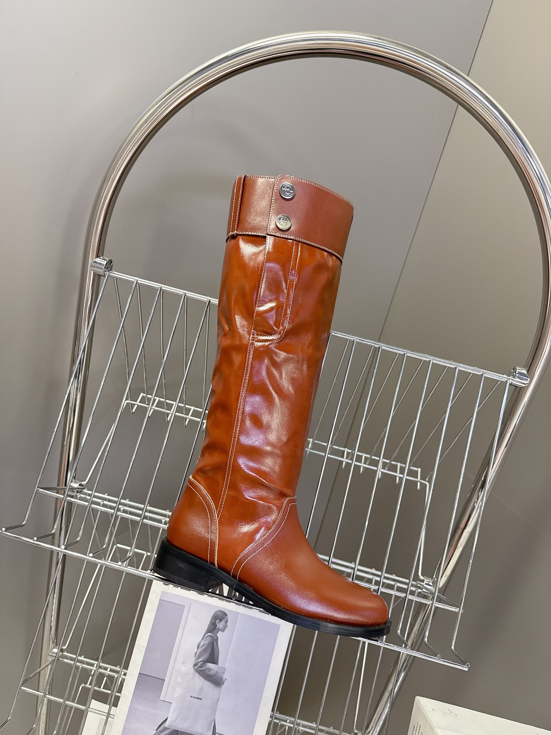 lost in echo2025秋冬新款复古西部牛仔堆堆靴 超多明星时尚博主种草 感受秋日与西部复古风的