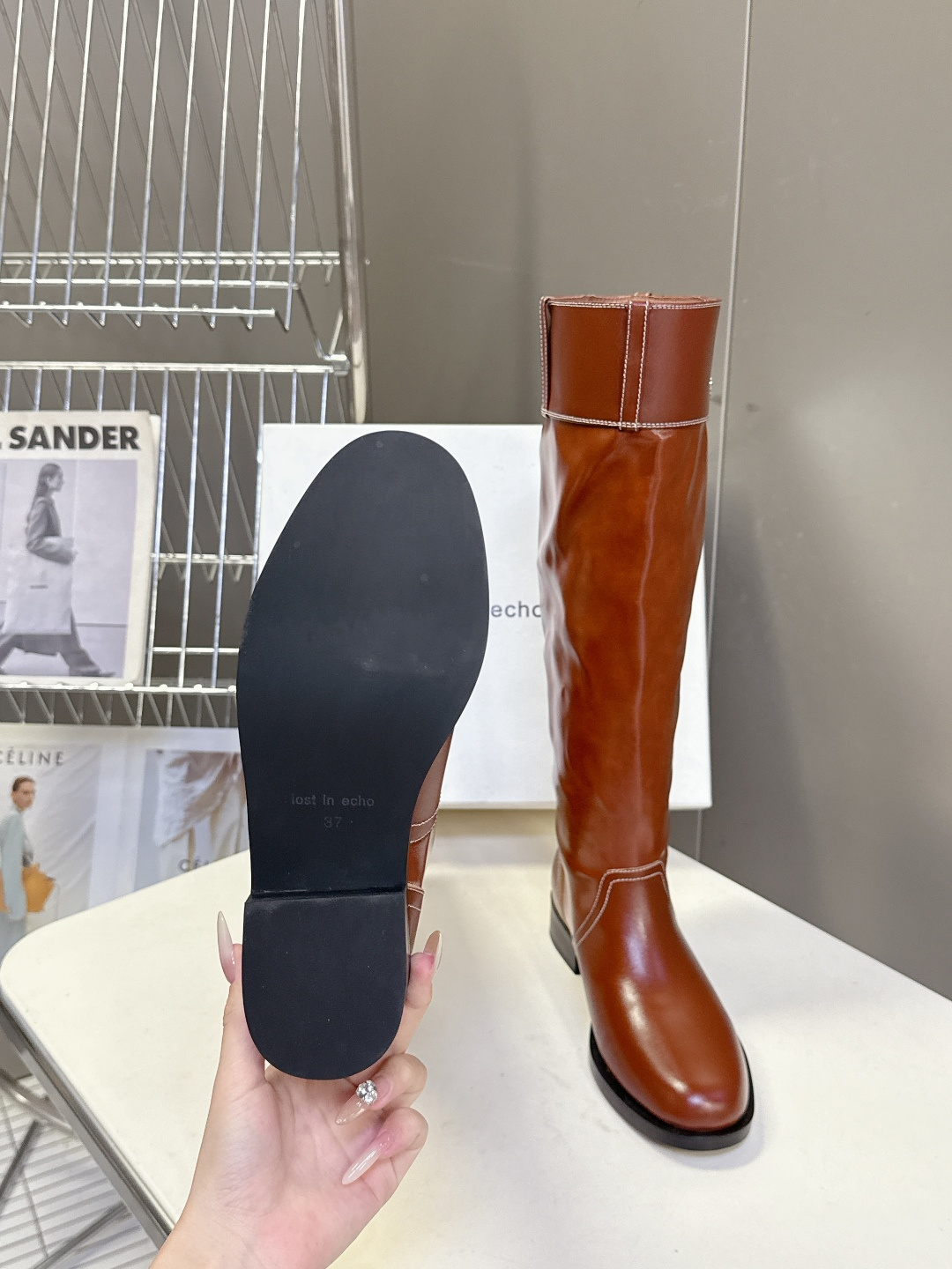 lost in echo2025秋冬新款复古西部牛仔堆堆靴 超多明星时尚博主种草 感受秋日与西部复古风的