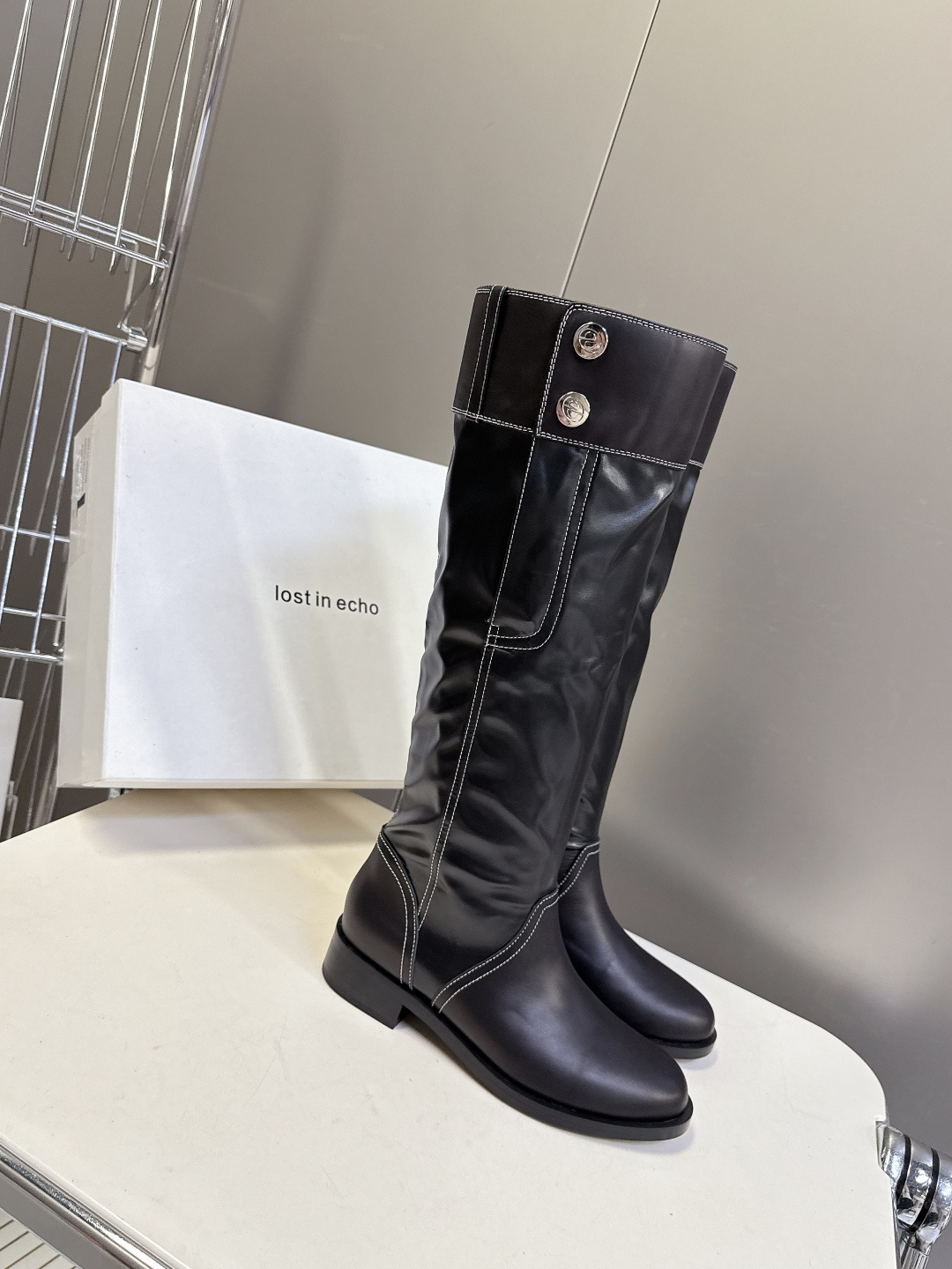 lost in echo2025秋冬新款复古西部牛仔堆堆靴 超多明星时尚博主种草 感受秋日与西部复古风的