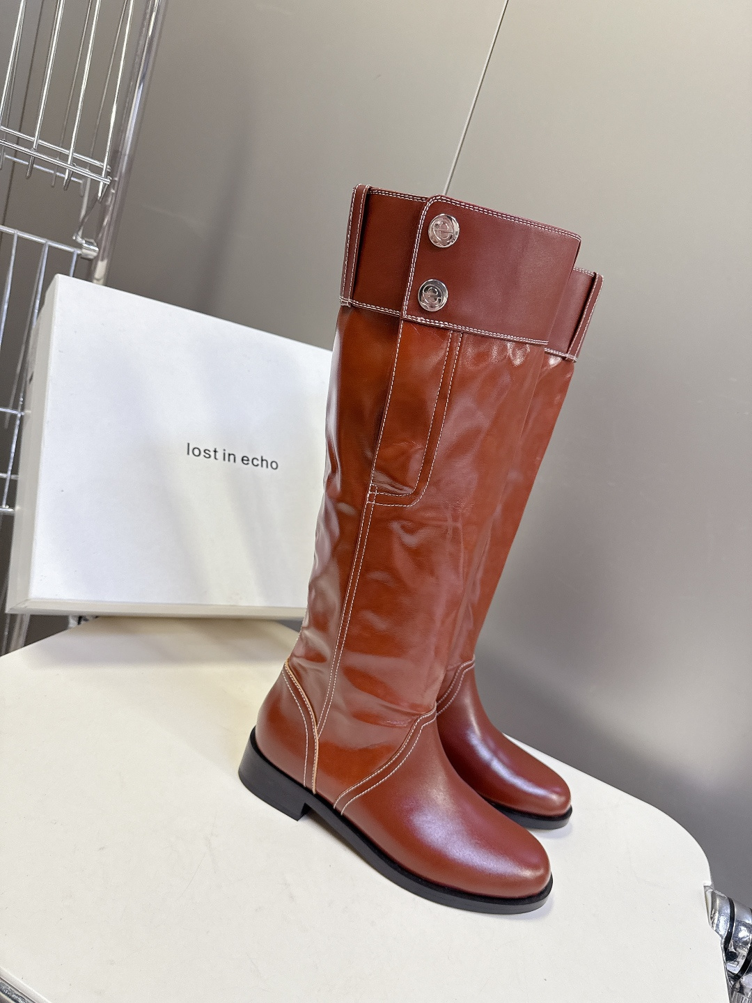 lost in echo2025秋冬新款复古西部牛仔堆堆靴 超多明星时尚博主种草 感受秋日与西部复古风的