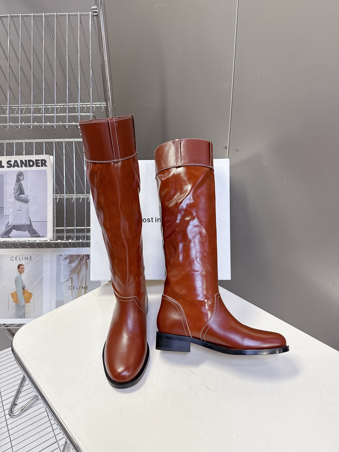 lost in echo2025秋冬新款复古西部牛仔堆堆靴 超多明星时尚博主种草 感受秋日与西部复古风的