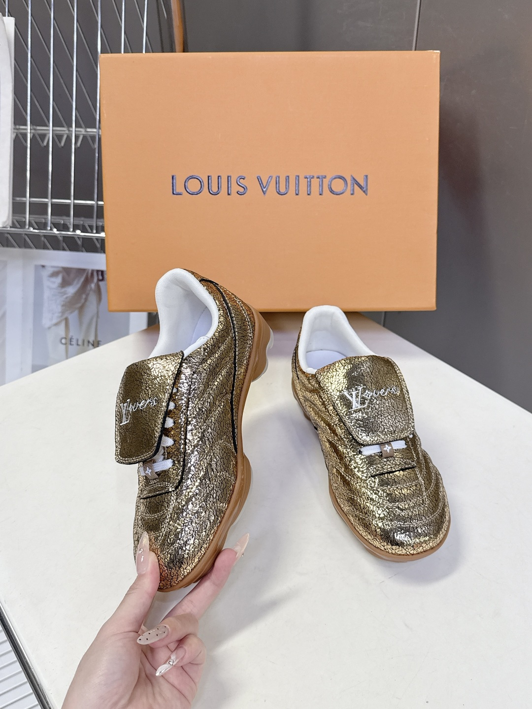 LV路易威登最新Footprint系列 情侣款足球运动鞋原版购入开发 做货 这款 Footprint S