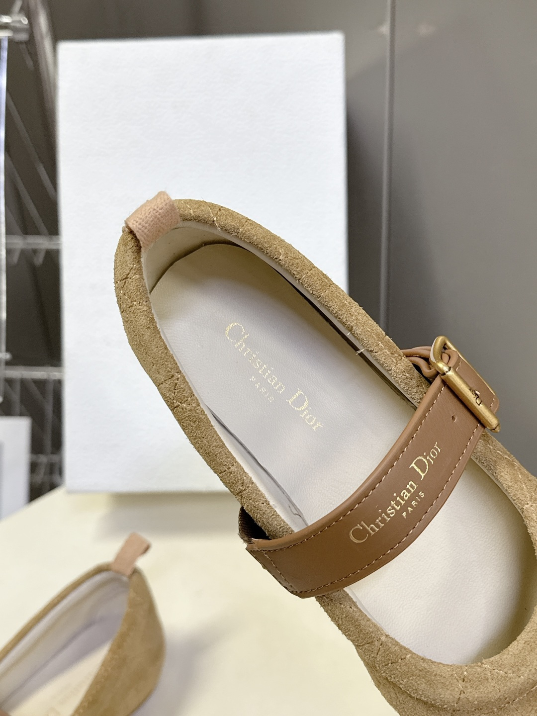 Dior迪奥2026春夏最新款 玛丽珍 芭蕾舞鞋 超多明星网红种草 芭蕾鞋经典的迪奥藤格纹元素 罗纹带子