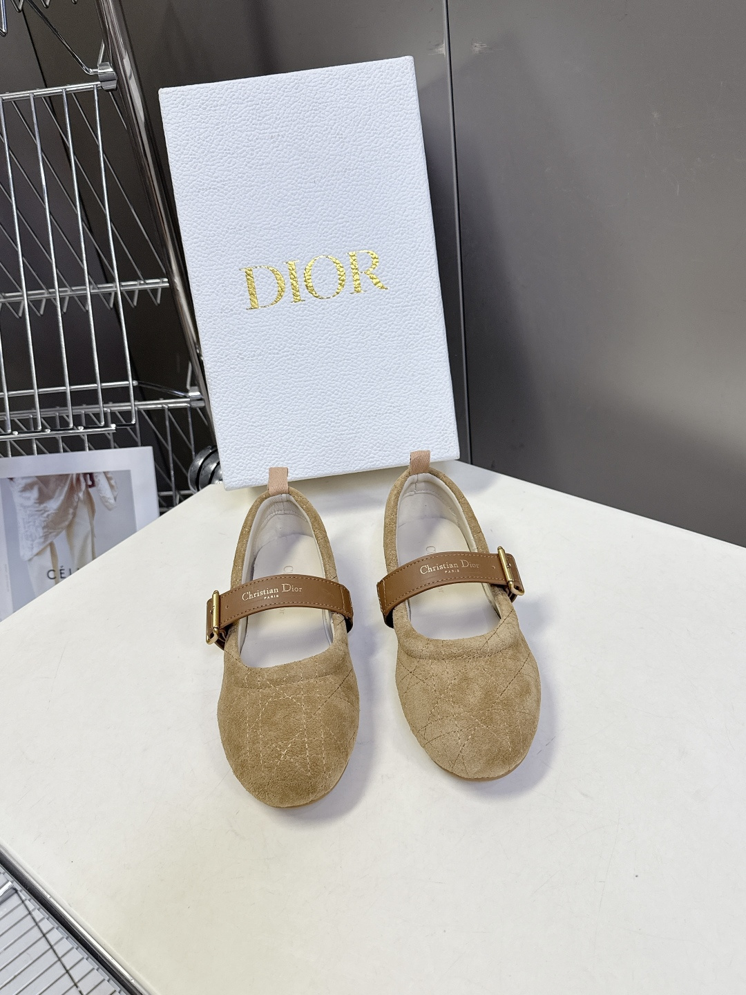 Dior迪奥2026春夏最新款 玛丽珍 芭蕾舞鞋 超多明星网红种草 芭蕾鞋经典的迪奥藤格纹元素 罗纹带子