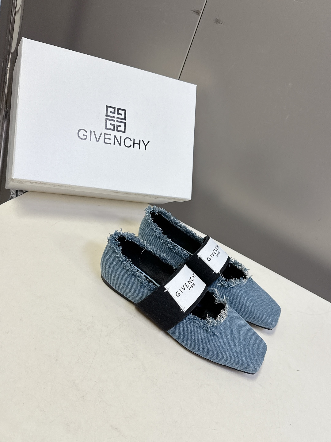 Givenchy纪梵希章若楠同款Sliced Square方头芭蕾舞平底鞋超多明星时尚博主种草 裁切方头