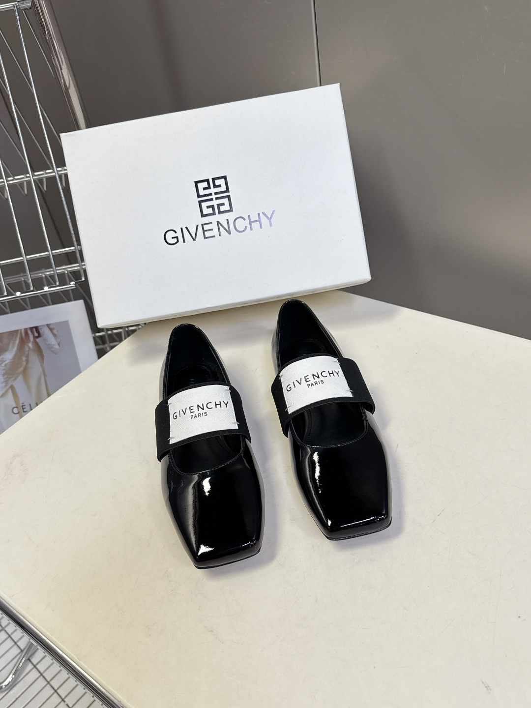 Givenchy纪梵希章若楠同款Sliced Square方头芭蕾舞平底鞋超多明星时尚博主种草 裁切方头