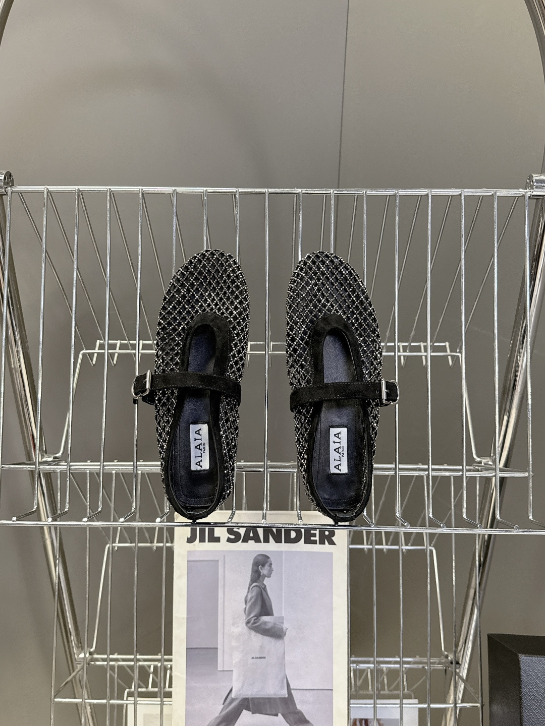 Alaia阿莱亚春夏最新款渔网水晶 平底芭蕾舞鞋 玛丽珍鞋 超多明星网红种草 Alaia水晶渔网芭蕾舞鞋