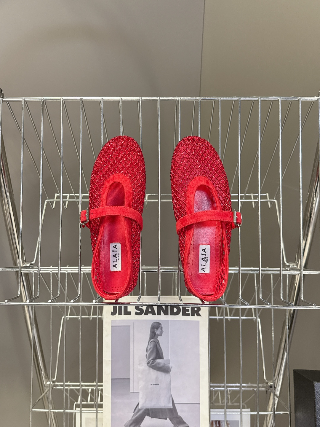 Alaia阿莱亚春夏最新款渔网水晶 平底芭蕾舞鞋 玛丽珍鞋 超多明星网红种草 Alaia水晶渔网芭蕾舞鞋