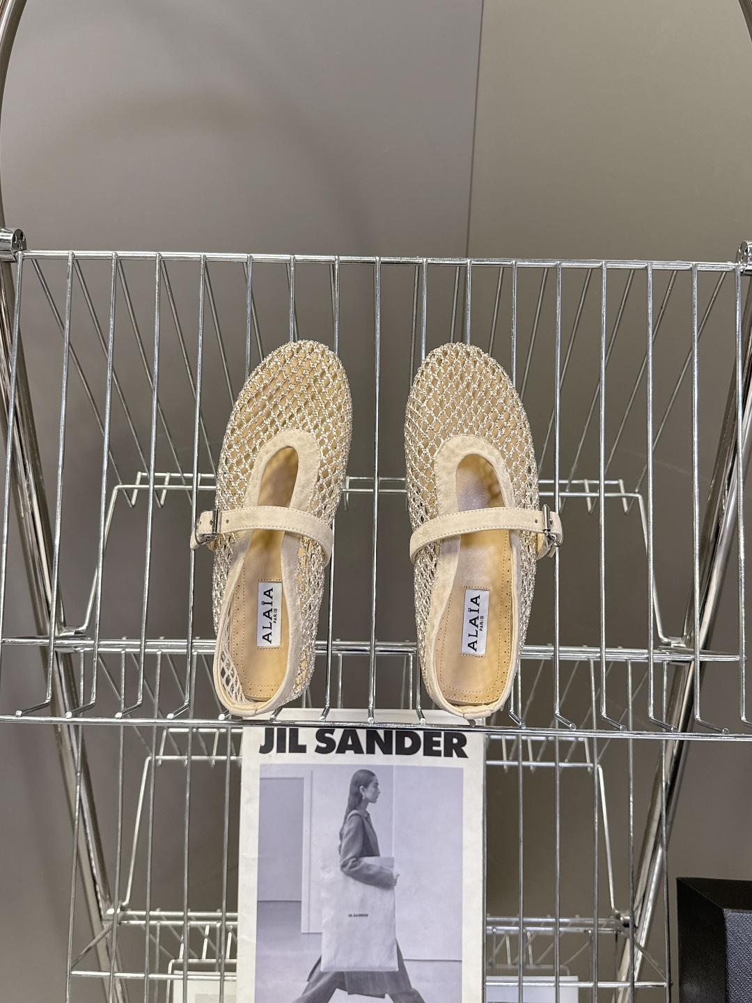 Alaia阿莱亚春夏最新款渔网水晶 平底芭蕾舞鞋 玛丽珍鞋 超多明星网红种草 Alaia水晶渔网芭蕾舞鞋