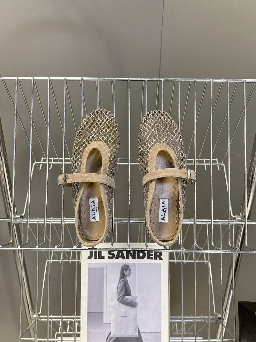 Alaia阿莱亚春夏最新款渔网水晶 平底芭蕾舞鞋 玛丽珍鞋 超多明星网红种草 Alaia水晶渔网芭蕾舞鞋