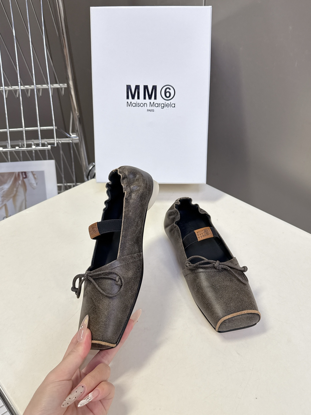 MM6马吉拉方头蝴蝶结芭蕾舞玛丽珍跳舞鞋 超多明星网红种草 MM6 Maison Margiela方头芭