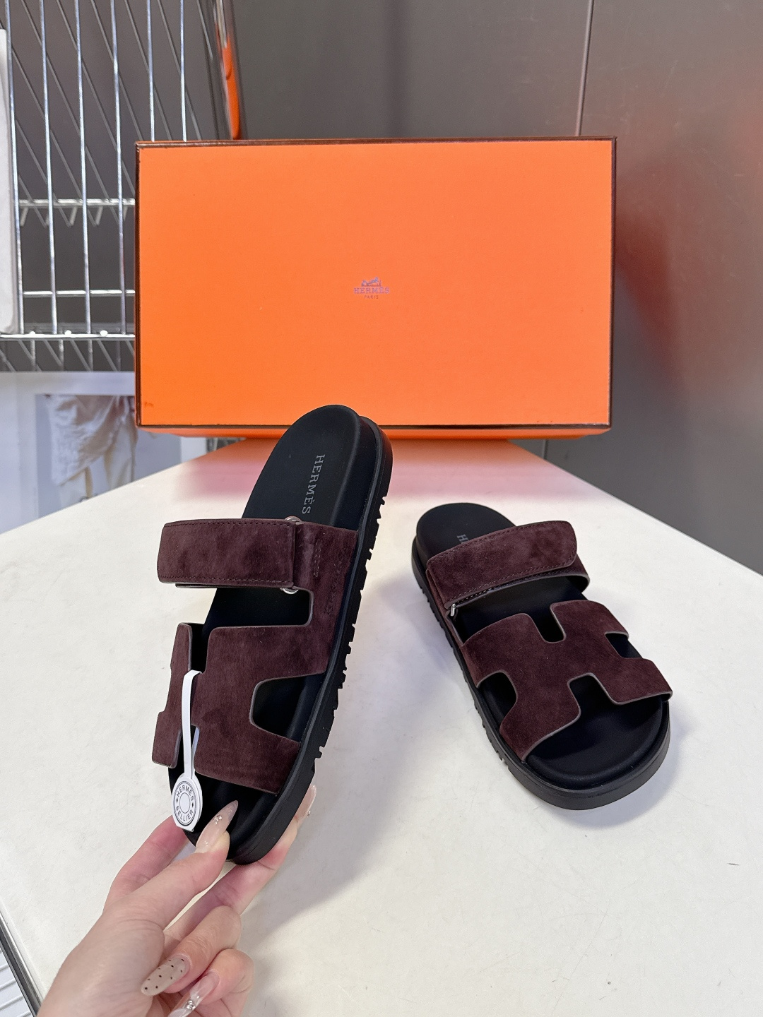 男➕10【ΗERMES 】爱马仕春夏经典情侣款二舅拖鞋 Chypre 丑萌丑萌二舅拖鞋——老头拖鞋，上脚