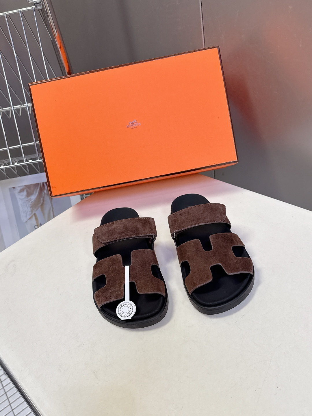 男➕10【ΗERMES 】爱马仕春夏经典情侣款二舅拖鞋 Chypre 丑萌丑萌二舅拖鞋——老头拖鞋，上脚