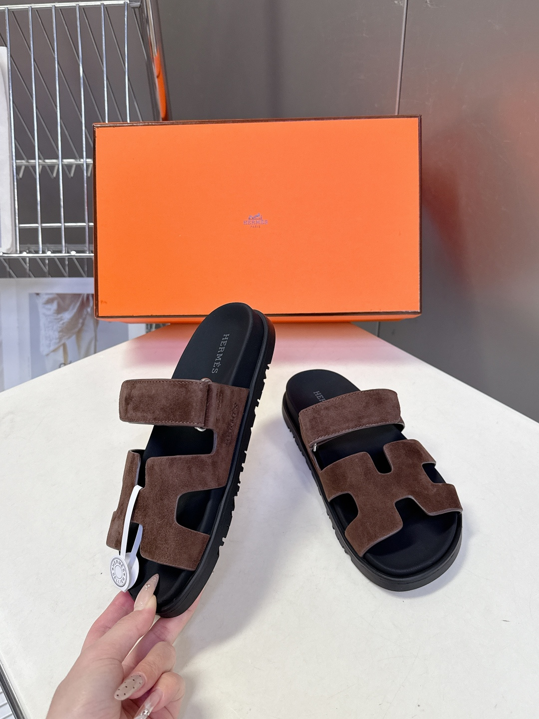 男➕10【ΗERMES 】爱马仕春夏经典情侣款二舅拖鞋 Chypre 丑萌丑萌二舅拖鞋——老头拖鞋，上脚