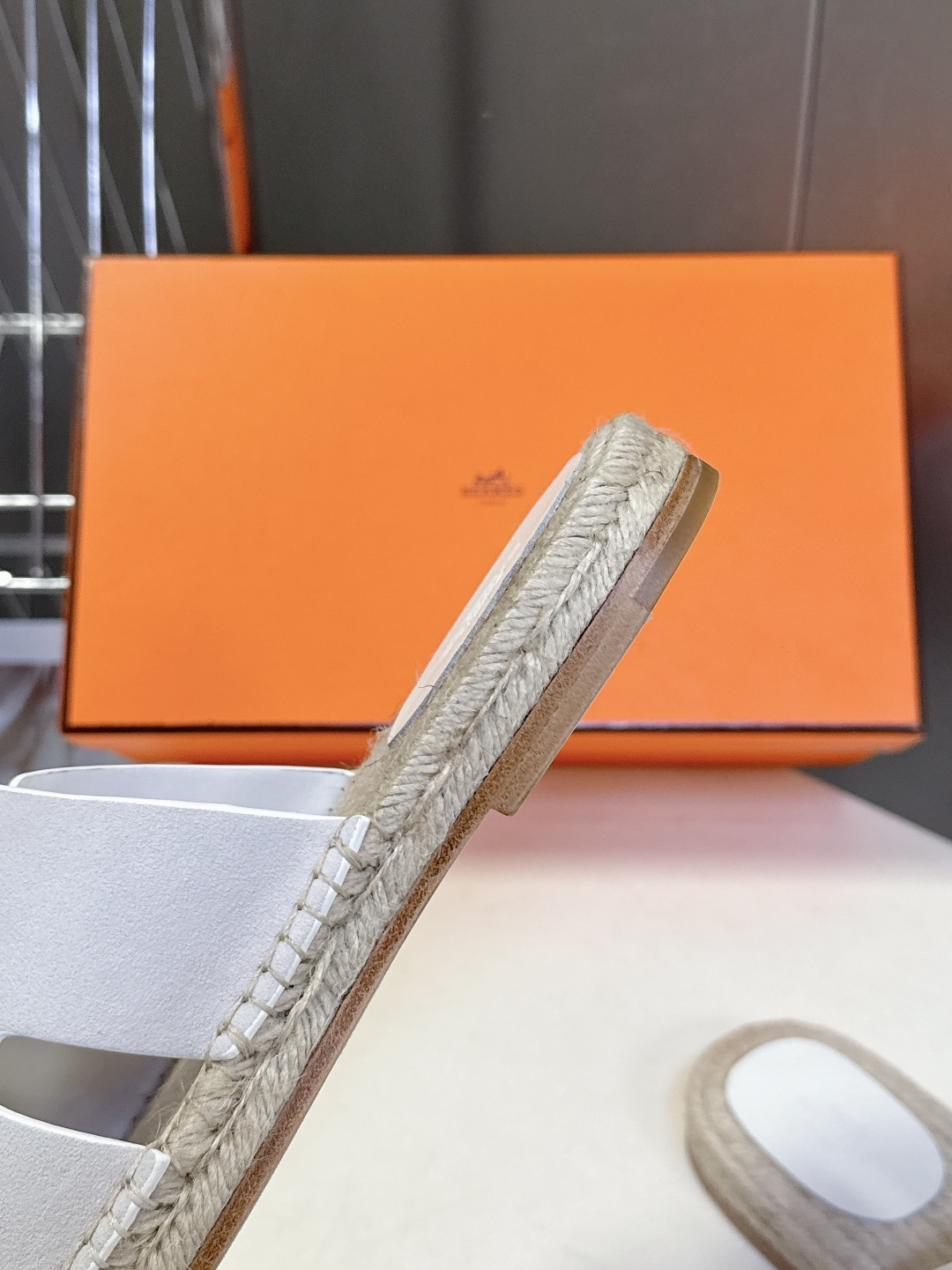 HERMES爱马仕春夏最新情侣款Antigua草编鞋 H拖鞋 超多明星网红种草 夏天必备 麂皮山羊皮草编