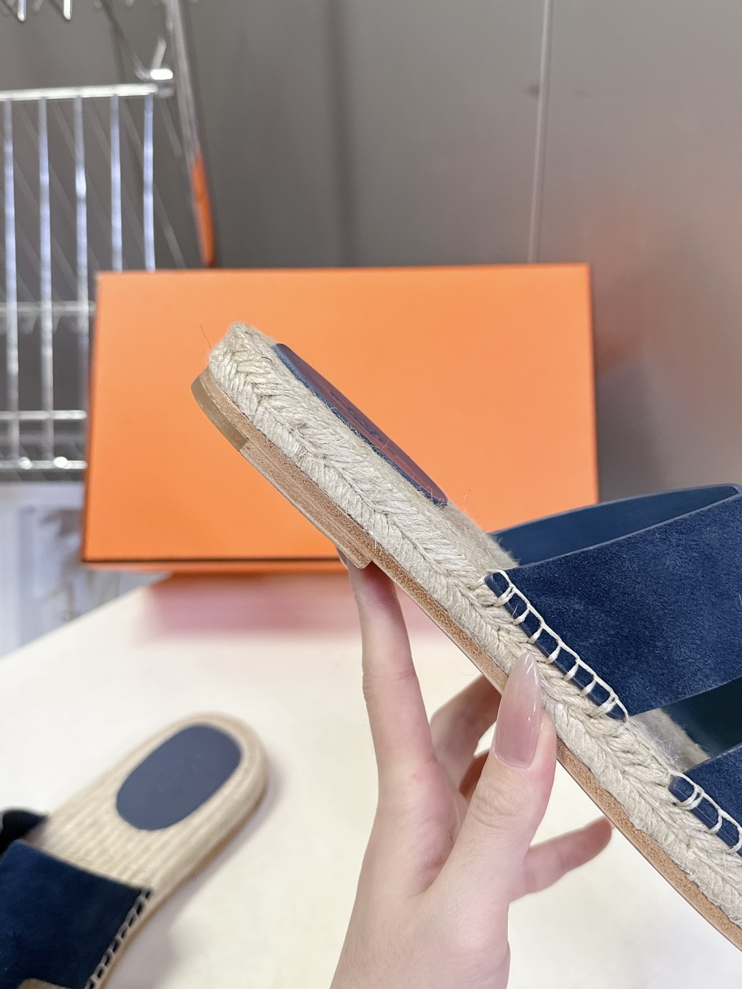 HERMES爱马仕春夏最新情侣款Antigua草编鞋 H拖鞋 超多明星网红种草 夏天必备 麂皮山羊皮草编