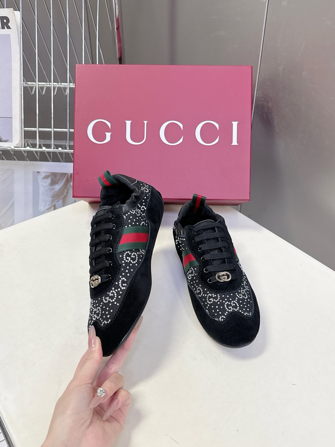 男装➕10 Gucci古驰Shift系列最新情侣款运动鞋系带休闲德训鞋超多明星网红种草 Gucci Sh
