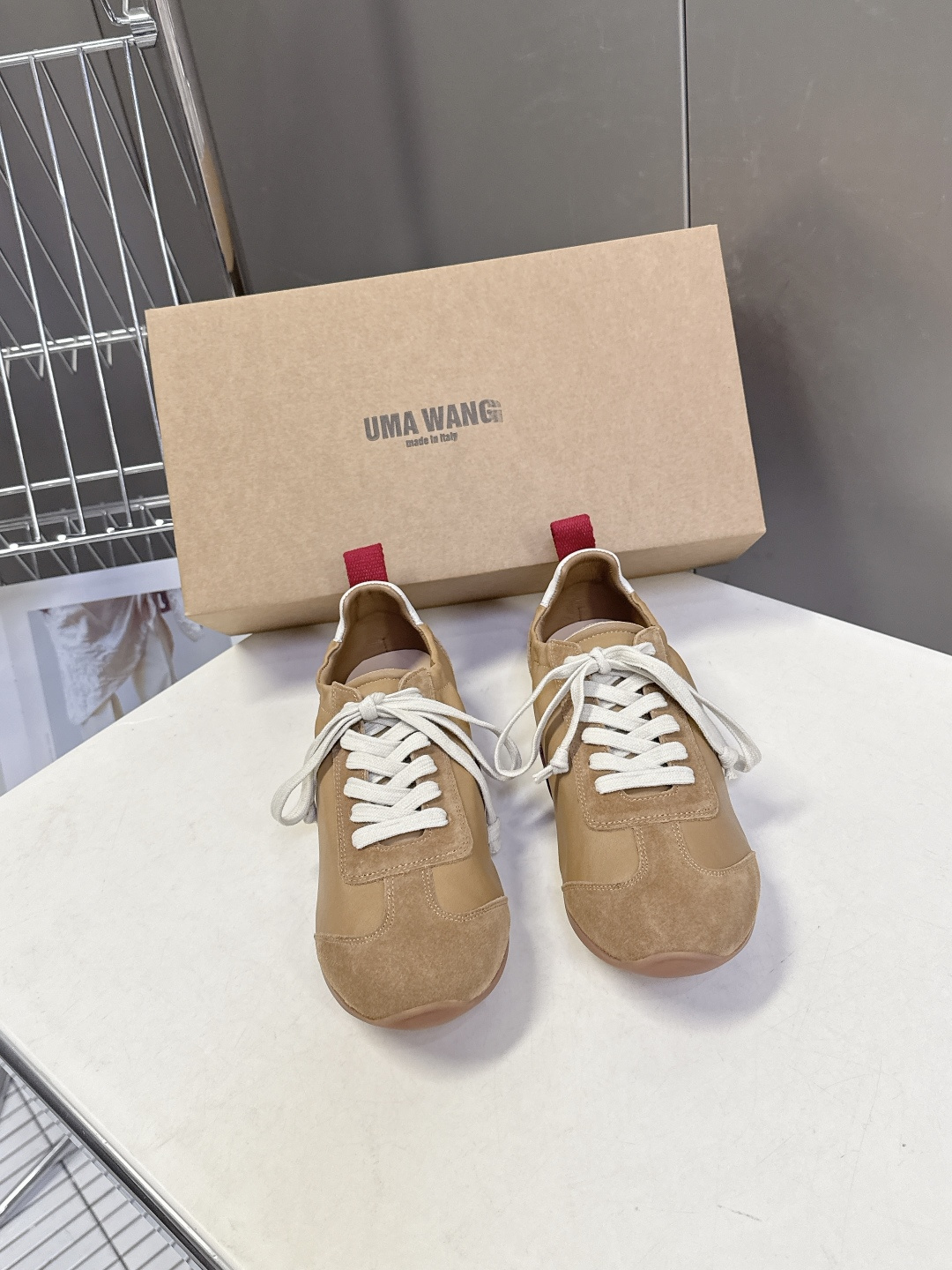UMA WANG2026春夏最新款复古绑带 德训鞋 休闲鞋超多明星网红种草 内衬为细腻小羊皮，触感亲肤且
