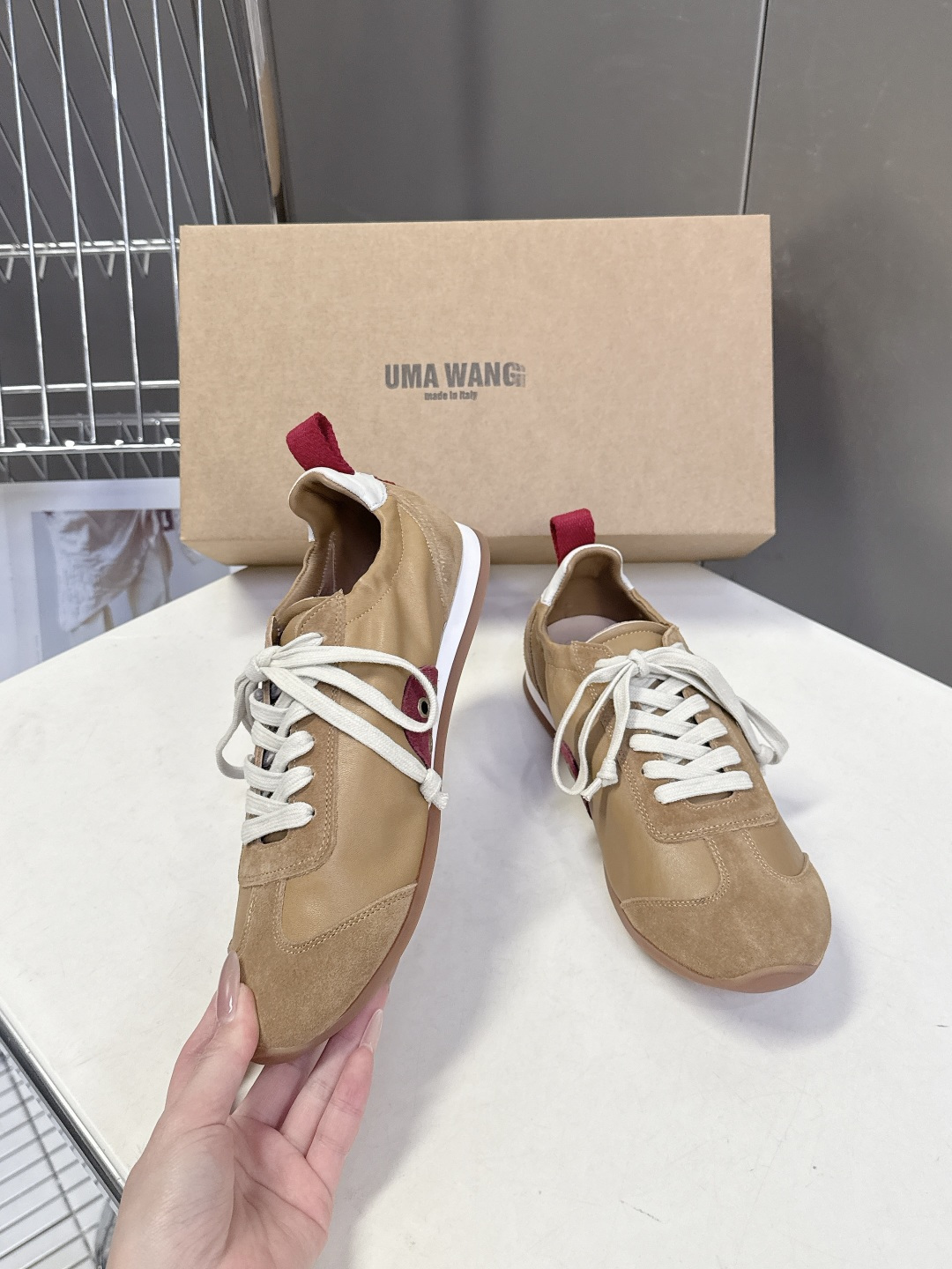 UMA WANG2026春夏最新款复古绑带 德训鞋 休闲鞋超多明星网红种草 内衬为细腻小羊皮，触感亲肤且