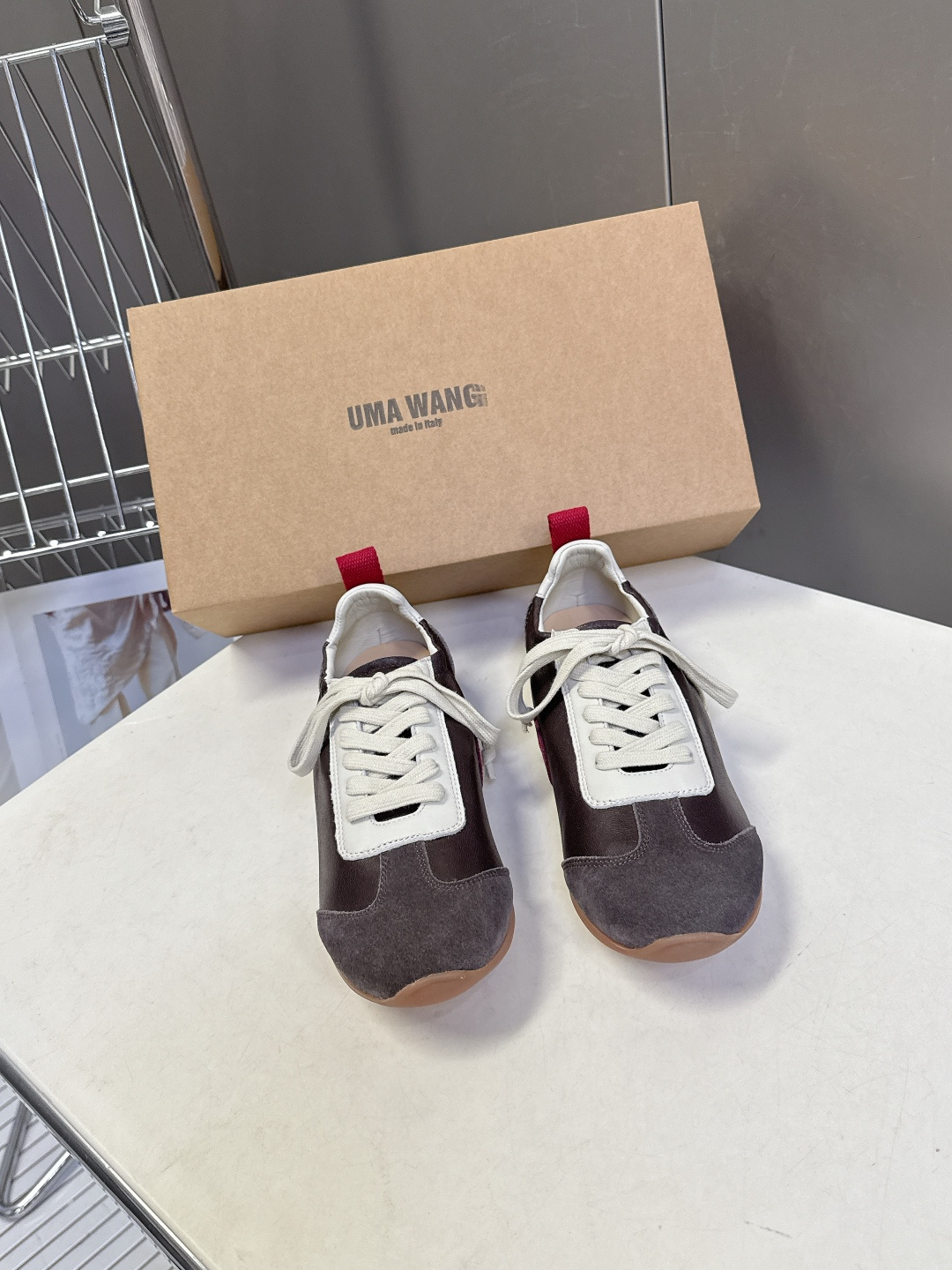 UMA WANG2026春夏最新款复古绑带 德训鞋 休闲鞋超多明星网红种草 内衬为细腻小羊皮，触感亲肤且